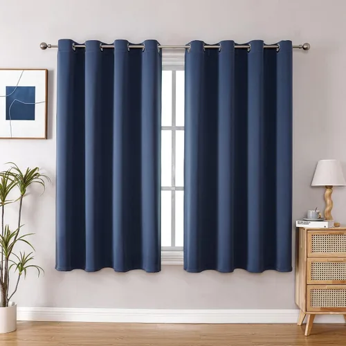 Vista 70 de ChrisDowa - Cortinas cortas para ventana de 40 pulgadas para dormitorio - Cortinas cortas con ojales y aislamiento térmico para oscurecer