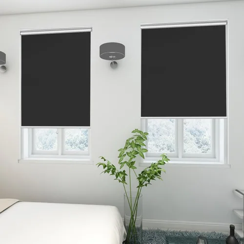 Vista 8 de SUNFREE - Persianas de ventana enrollables y opacas sin cuerdas para hogar y oficina, Negro