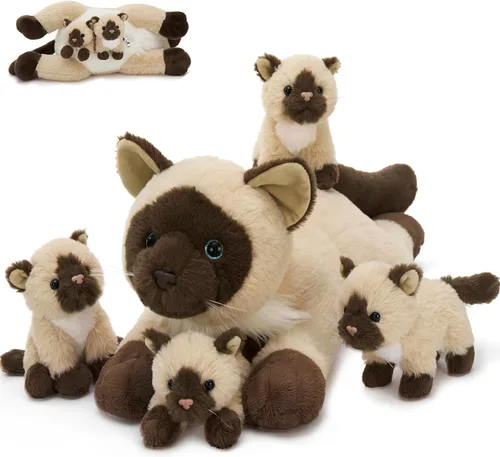Vista 19 de MorisMos Peluche de perro salvaje africano, peluche de mamá de 18 pulgadas