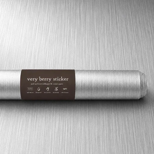 Vista 12 de Very Berry Sticker Papel Tapiz Blanco Dorado de Despegar y Pegar (15.7" x 78", 1 Paquete) Papel de Contacto de Despegar y Pegar, Papel Tapiz Dorado
