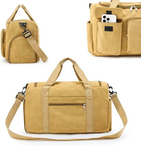 Vista 228 de Pequeña bolsa de gimnasio para mujer, bolsa de viaje con compartimento para zapatos