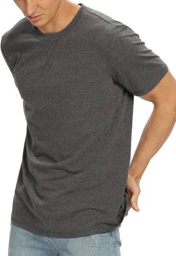 Vista 78 de NITAGUT Camiseta clásica de algodón para hombre con cuello redondo