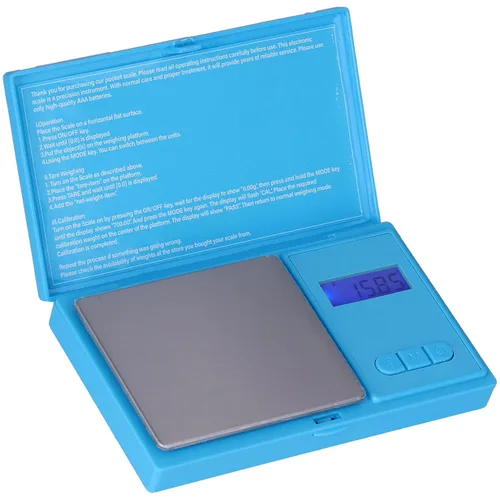 Vista 4 de Báscula de bolsillo, 7 modos de peso, báscula digital, dígitos grandes, botones multifuncionales, pantalla LCD azul retroiluminada para pesar joyas