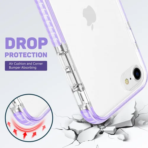Vista 4 de MATEPROX Funda compatible con iPhone Se 2022, iPhone SE 2020, iPhone 8, iPhone 7, funda transparente, resistente, antiarañazos, antiarañazos, a