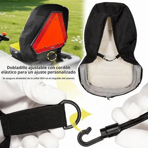 Vista 5 de Funda de Asiento Grande Acolchada con Respaldo de Asiento de Hasta 18'' de Alto Compatible con John Deere LP95233 para Tractor Utilitario Compacto