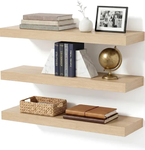 Vista 38 de Estantes flotantes de baño para pared, estantes de baño sobre el inodoro, estantes de pared y estante para libros, estante colgante, estantes