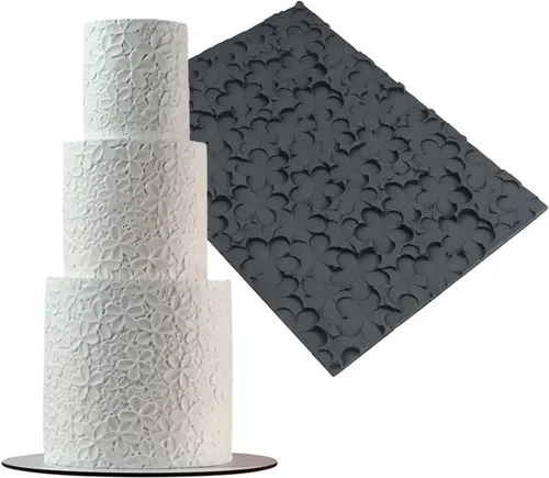 Vista 11 de mostsom Molde de Silicona para Pastel de Encaje con Patrón de Cubo, Tapete de Impresión de Fondant para Hornear, Dulces, Chocolate, Decoración