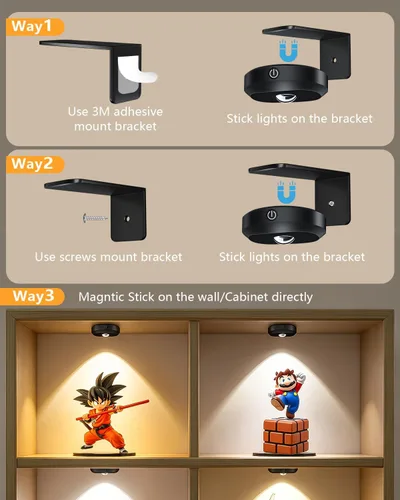 Vista 5 de WILLED Luces de Imagen para Pared, Luces de Marco Recargables con Batería Operadas de 1200mAh, Luces de Disco con Control Remoto, Iluminación