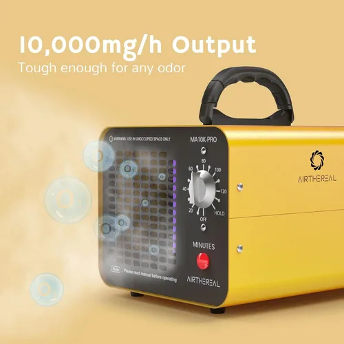Vista 6 de Airthereal Generador de ozono MA10K-PRO, máquina de O3 de alta capacidad para áreas de más de 3500 pies cuadrados, removedor de olores ionizador