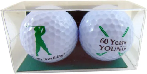Vista 3 de Paquete de regalo de pelota de golf de 60 años de edad, juego de 2 pelotas