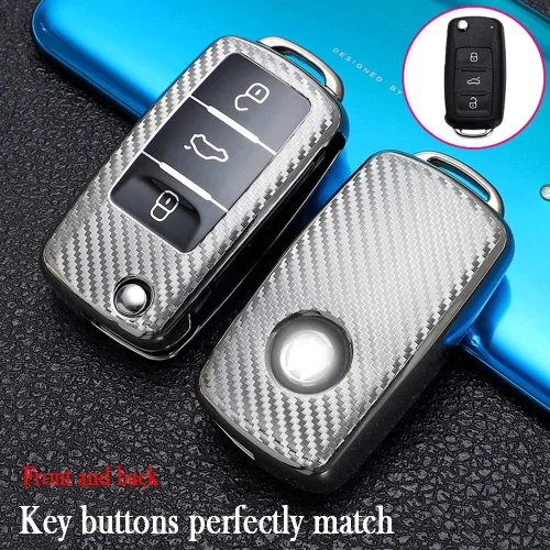 Vista 2 de Funda para llavero Volkswagen, funda para llavero Volkswagen VW Jetta Beetle Bora Eosvw Rabbit up Caravelle Multivan Santana Skoda Accesorios Tipo A