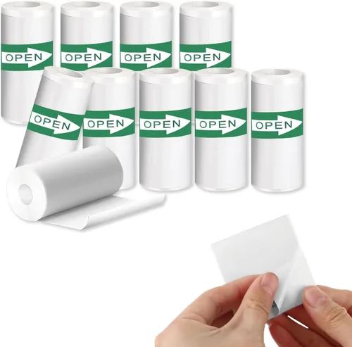 Vista 7 de 15 rollos de papel térmico autoadhesivo para mini impresoras portátiles, 2.244 x 0.984 in, papel adhesivo térmico compatible