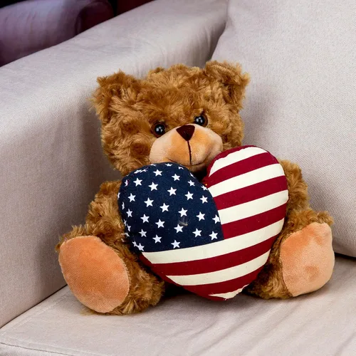 Vista 3 de Plushland American Pillow Bear - Adorable almohada beige de 11 pulgadas, juguete de peluche para niños