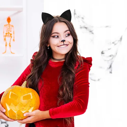Vista 5 de 2 diademas de orejas de gato con purpurina, orejas de gato de Navidad, lindos accesorios para el cabello para mujer