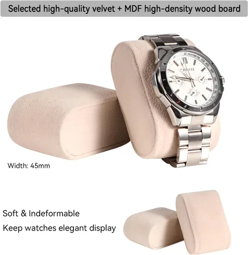 Vista 4 de LANDICI Caja de reloj para hombres y mujeres, 2 capas de piel sintética, organizador de relojes, caja de almacenamiento grande, caja de joyería