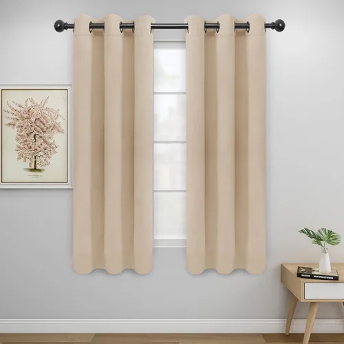 Vista 100 de Easy-Going - Cortinas opacas para dormitorio, aislamiento térmico sólido con ojales, cortinas de ventana para reducción de ruido, cortinas