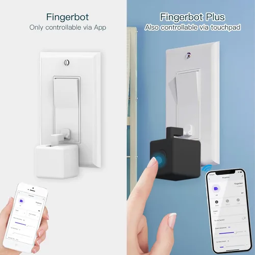 Vista 3 de MOES Fingerbot Plus Pulsador de Botón Inteligente Sin Cableado de Interruptor, Actualización con Control Táctil, Funciona con la Aplicación Smart