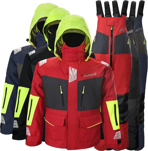 Vista 7 de NAVIS MARINE Conjunto combinado de chaqueta de vela y pantalones con babero - Ocean PRO - Traje impermeable para pesca con pesca y pesca de pesca