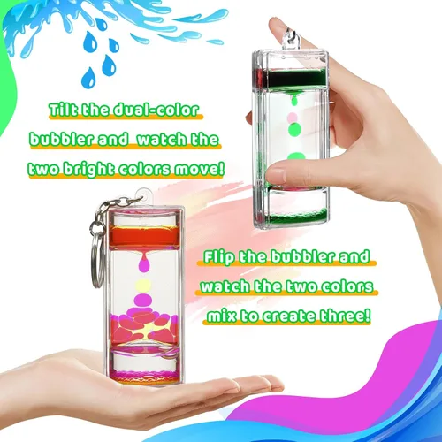 Vista 4 de Liquid Motion Bubbler - Juguetes sensoriales fascinantes - Llaveros antiestrés para regalos y recuerdos de fiesta