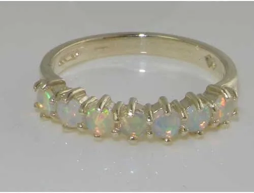 Vista 6 de Anillo de eternidad de plata de ley 925 con ópalo auténtico para mujer