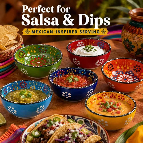 Vista 2 de BCS Juego de 6 cuencos de cerámica pequeños para inmersión, tabla de preparación de cocina y charcutería, plato de salsa de soja, platos decorativos