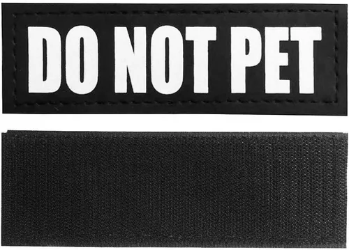 Vista 2 de Fairwin Parches para perro, etiquetas reflectantes y extraíbles para arnés de perro de chaleco de servicio (no mascotas, XS: 3.5 x 1 pulgadas)