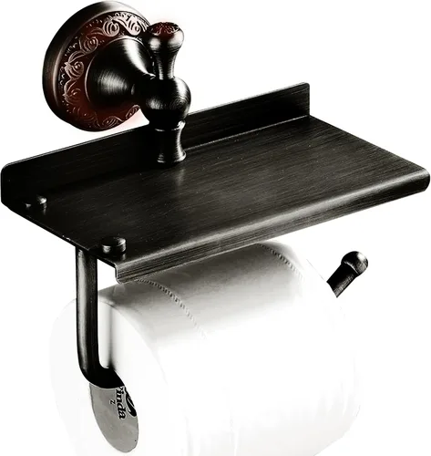 Vista 12 de Barra doble para toallas de bronce aceitado frotado de latón, ajustable de 15.5 a 27.5 pulgadas, soporte de barra para toallas de baño para portador