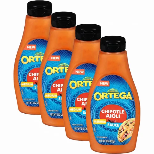Vista 10 de Ortega Salsa cremosa para tacos, alioli de chipotle, 9 onzas