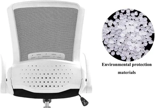 Vista 4 de Silla ergonómica de escritorio de oficina de malla giratoria para computadora, respaldo medio con brazos abatibles