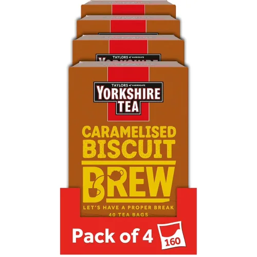 Vista 4 de Yorkshire Tea Muestras de Tés Variados, Caja de Regalo Variada, Bolsas Envueltas Individualmente, 20 Unidades (Paquete de 1), Dorado, Rojo