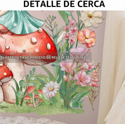 Vista 6 de 2 hojas de calcomanías de pared de hadas para dormitorio de niñas, murales de pared de flores, vinilo para despegar y pegar, calcomanías de pared