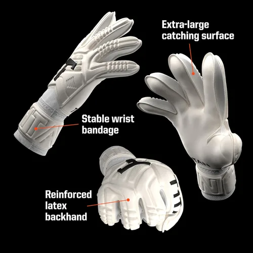 Vista 6 de T1TAN Clásico 1.0 Blanco Junior Guantes de Fútbol para Niños - Guantes de Portero para Arquero - Fútbol - Niños y Jóvenes