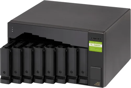 Vista 3 de QNAP TL-D800C Caja de almacenamiento JBOD de escritorio de 8 bahías con conectividad USB 3.2 Gen 2 Tipo-C