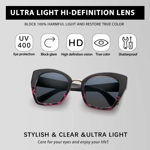 Vista 4 de MHOOW Gafas de sol de gran tamaño ojo de gato para mujer 2023 Rosado