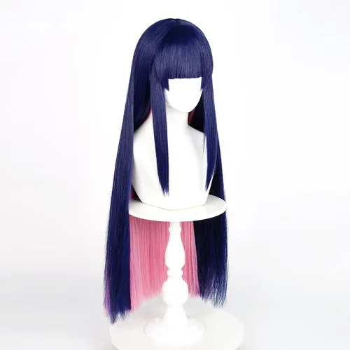 Vista 35 de COSPLAZA Cosplay peluca larga recta plana explosión sintética anime pelo negro