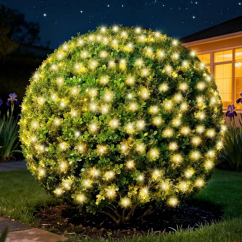 Vista 10 de Red de luces LED de Navidad para exteriores, decoraciones de Navidad para exteriores, 120 LED, 6 pies x 4 pies, con certificación UL, conectable