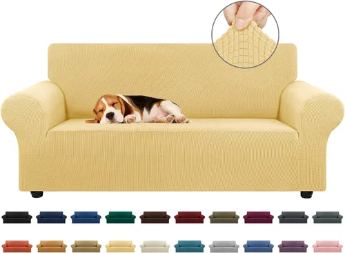 Vista 33 de KEKUOU Funda elástica para sofá biplaza, funda de sofá para sofá de 2 cojines (55-78 pulgadas), protector de muebles con parte inferior elástica