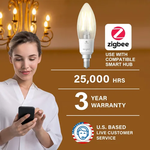 Vista 2 de Sengled Zigbee - Bombillas inteligentes, requiere concentrador inteligente, funciona con SmartThings y Echo con hub integrado, control de voz