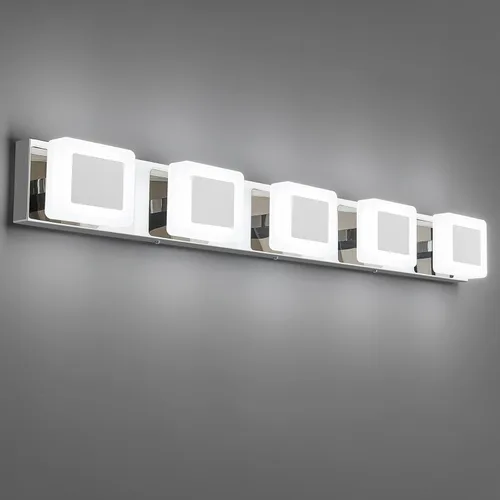 Vista 9 de 6 luces LED de baño sobre espejo negro acrílico moderno luces de tocador regulables luz de pared baño tocador accesorios