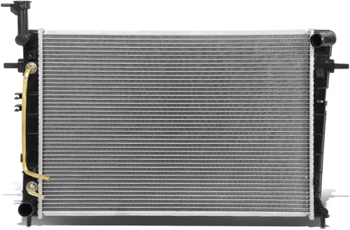 Vista 12 de DNA Motoring OEM-RA-2392 Radiador de enfriamiento de aluminio de 1 fila estilo OE compatible con 01-02 Kia Rio 1.5 AT, 25-1/2 pulgadas de ancho x