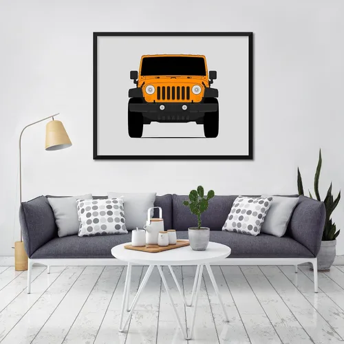 Vista 8 de Custom Car Posters Handmade Poster compatible with Jeep Wrangler JK (2007-2018) 3rd Generation Print Wall Art Décor - 8x10 Metallic Print (Unframed)