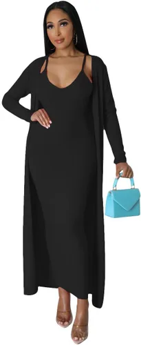 Vista 4 de WUSENST Vestido largo para mujer, sexy, ajustado, de manga larga, sudadera con capucha y estilo casual