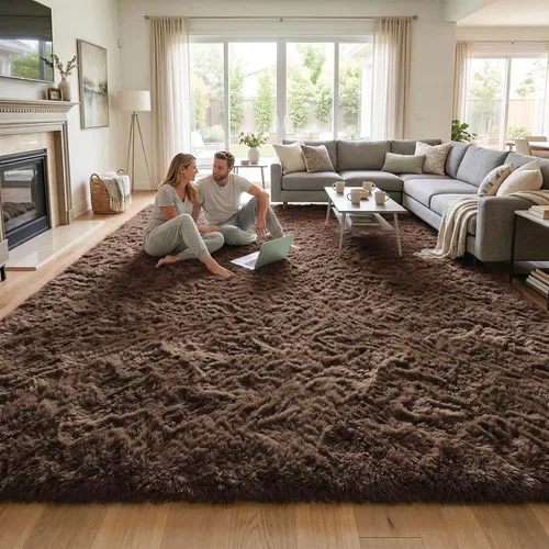 Vista 30 de DweIke Alfombras de pasillo beige esponjosas para dormitorio, 2 x 6 pies, alfombra larga de felpa suave para niñas y niños, antideslizante y lavable