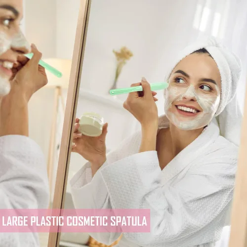 Vista 3 de 10 espátulas cosméticas de plástico, gelatina, loción para el cuidado de la piel, espátulas desechables para tratamientos faciales, aplicador