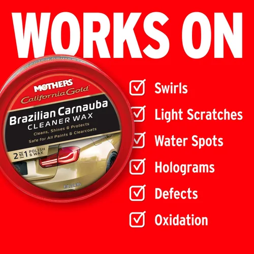 Vista 5 de Cera líquida Mothers California Gold Brazilian Caranuba Cleans & Waxes in One Step, Removes Oxidation & Swirls, Premium Carnauba Shine &