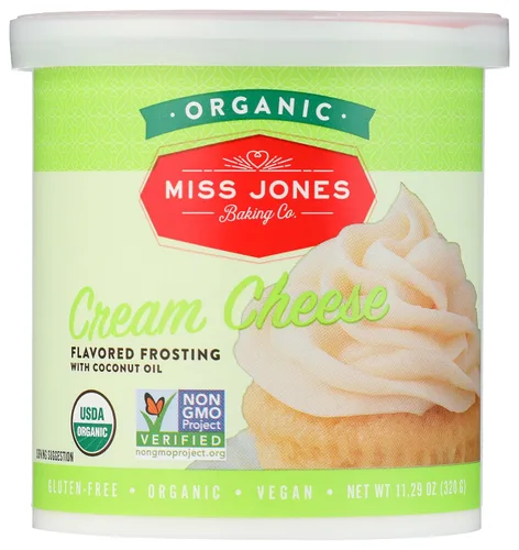 Vista 9 de Miss Jones Baking Crema de mantequilla orgánica para hornear, perfecta para glaseado y decoración, vegana: Queso crema (Paquete de 6)