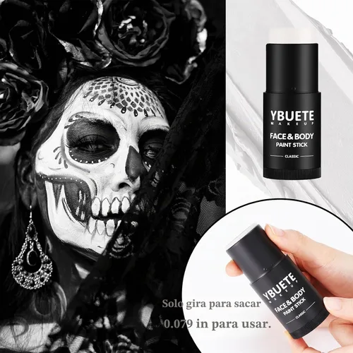 Vista 2 de YBUETE Palo de pintura a base de agua blanca para Halloween SFX Maquillaje Blanco