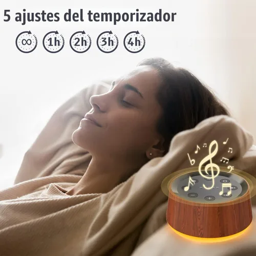 Vista 6 de Máquina de Sonido de Ruido Marrón con 30 Sonidos Relajantes, Luz Nocturna de 12 Colores, Máquina de Ruido Blanco para Adultos, Bebés y Niños