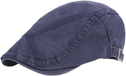 Vista 2 de Boina monocromática de algodón plano, gorra de Newsboy, gorra de conducción