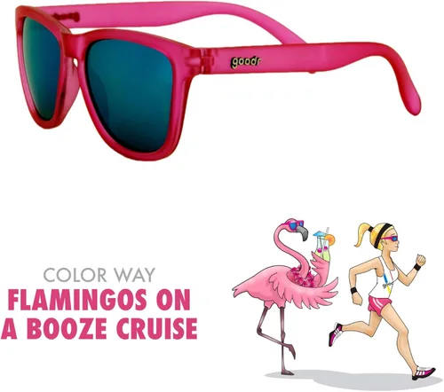 Vista 3 de Lentes de sol polarizados para los UV, antideslizantes, sin rebote, de Goodr, Rosado